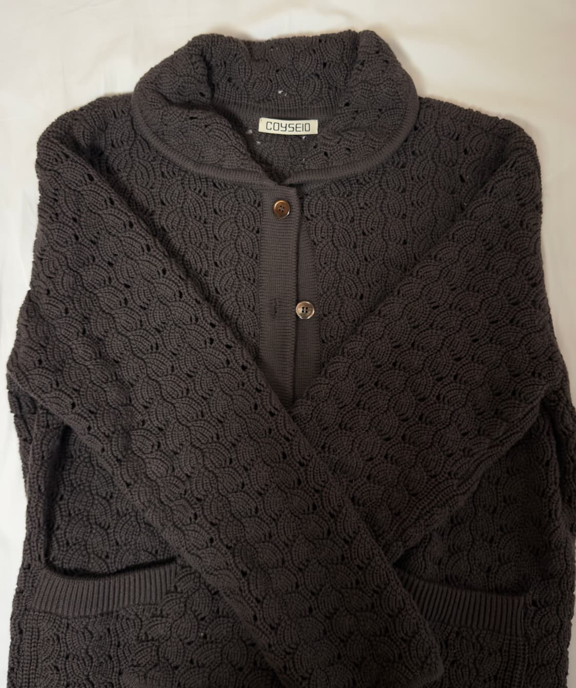 코이세이오 WAVE KNIT CARDIGAN DARK BROWN 상품이미지2