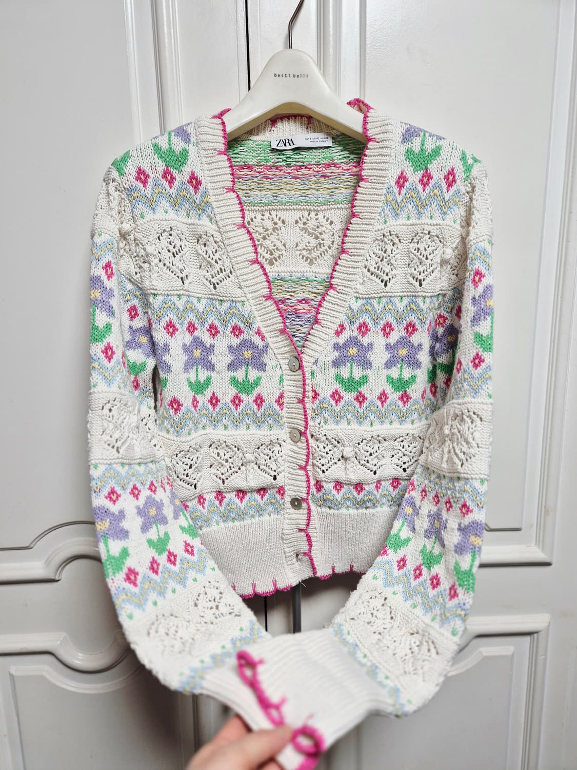 ZARA 플라워 패턴 니트 가디건 상품이미지4