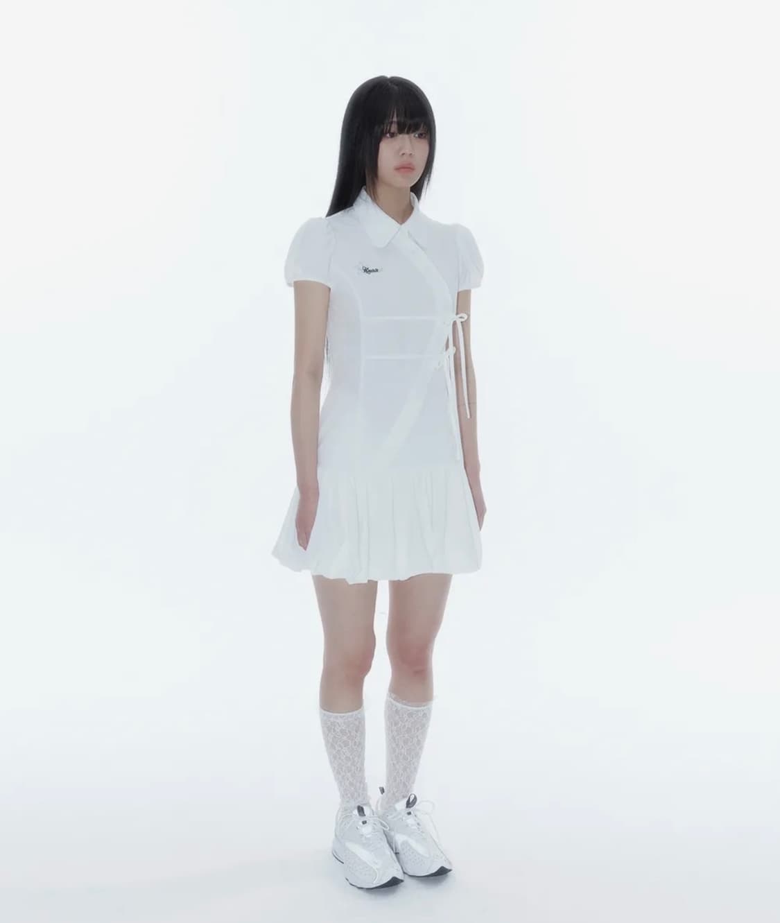 Puff Preppy Mini Dress White 상품이미지2
