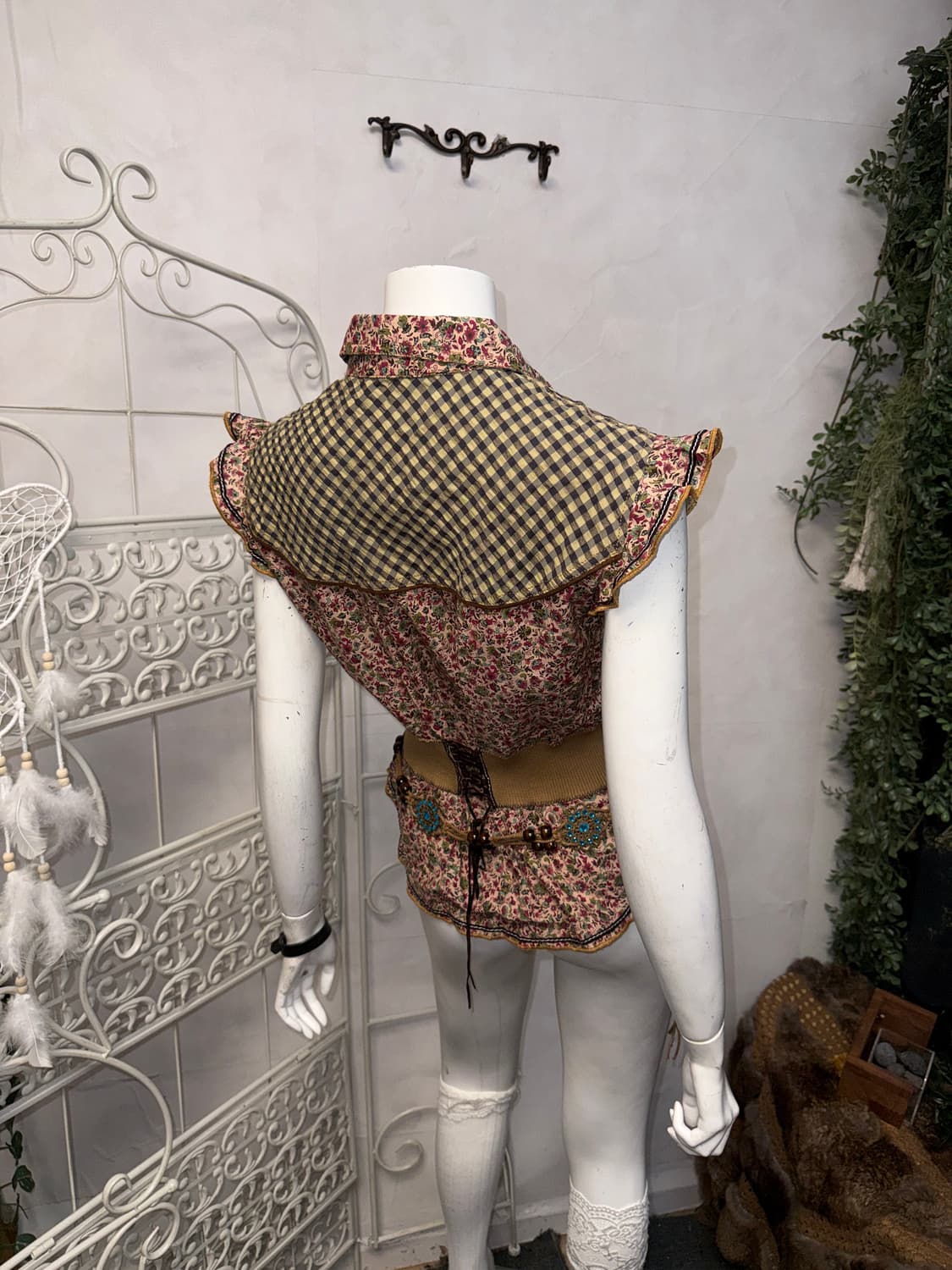 Bohemian floral check western detail bl 상품이미지8