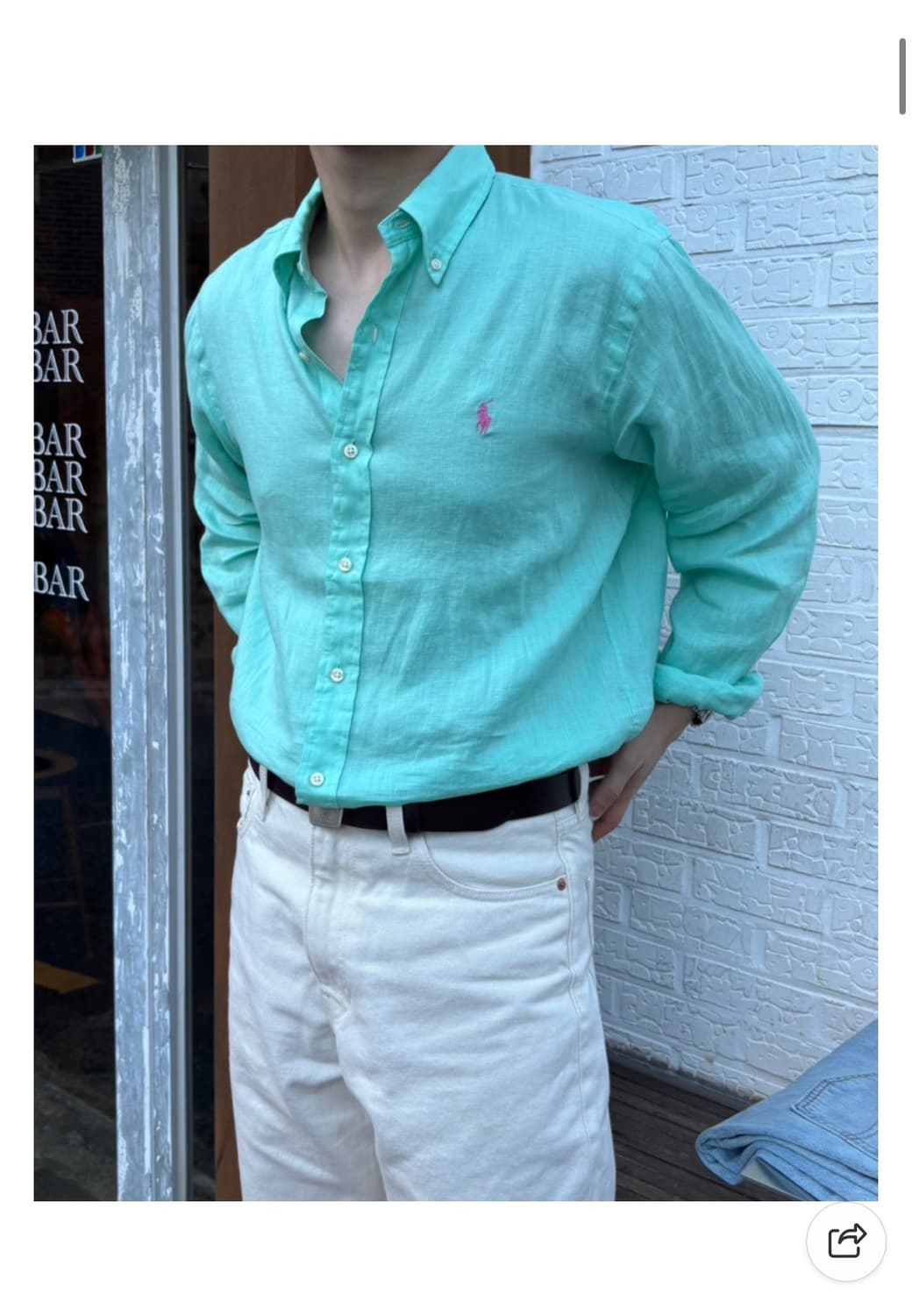 폴로 POLO  남성 린넨 셔츠 클래식핏 M(100-105) 정품    상품이미지1