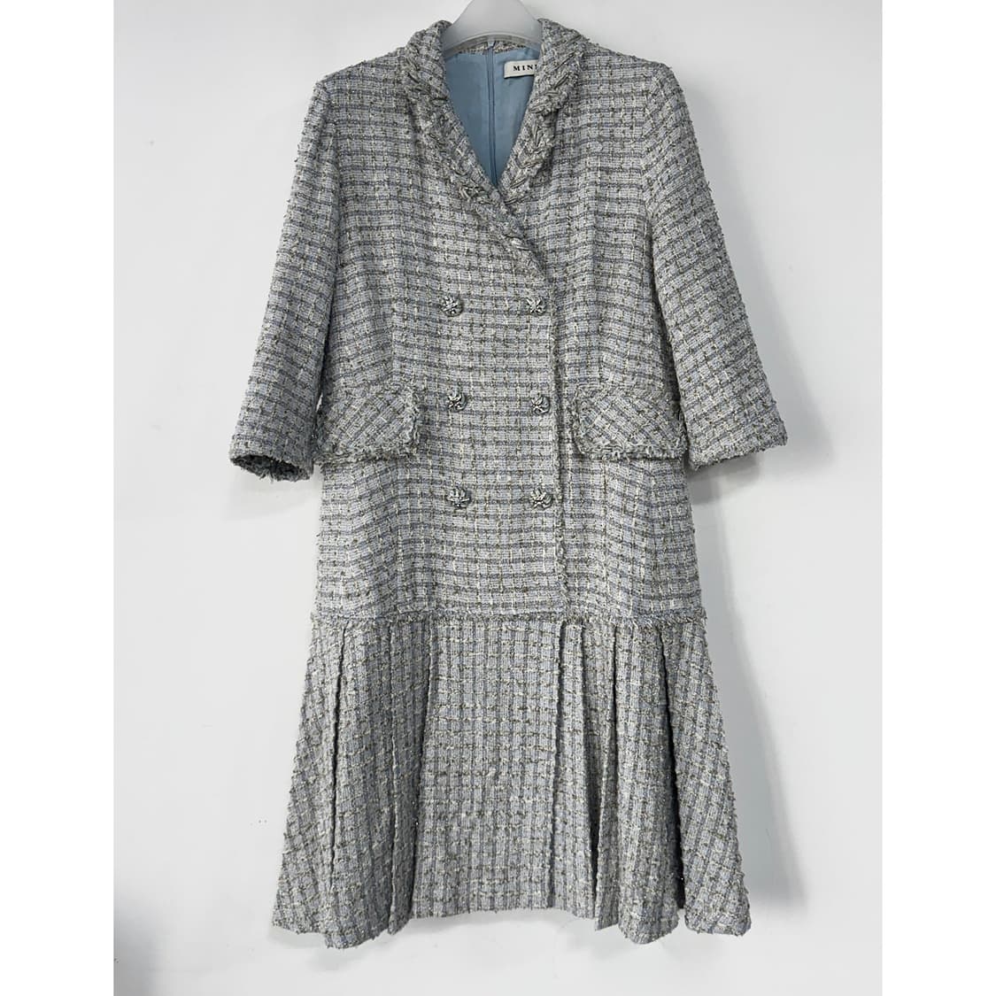 마인 더블 브레스트 린톤 트위드 원피스 상품이미지2