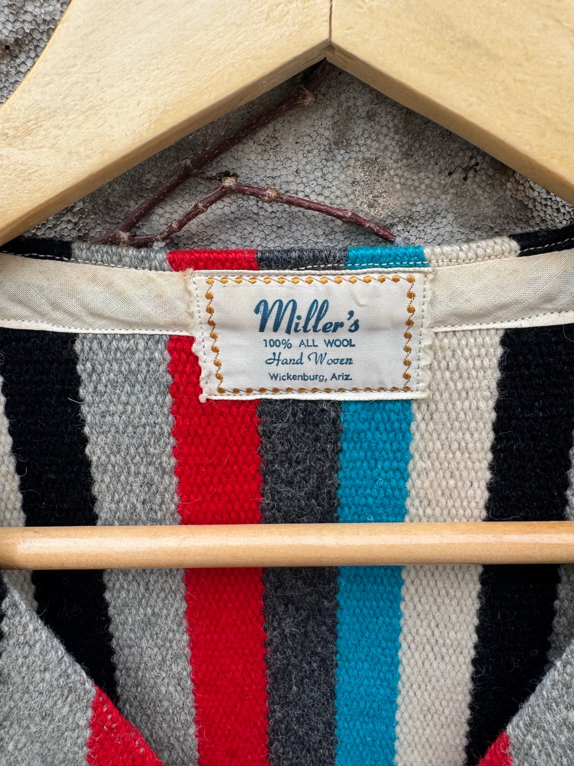 70~90s 밀러 빈티지 핸드 우븐 울 오르테가 웨스턴 치마요 베스트 상품이미지6