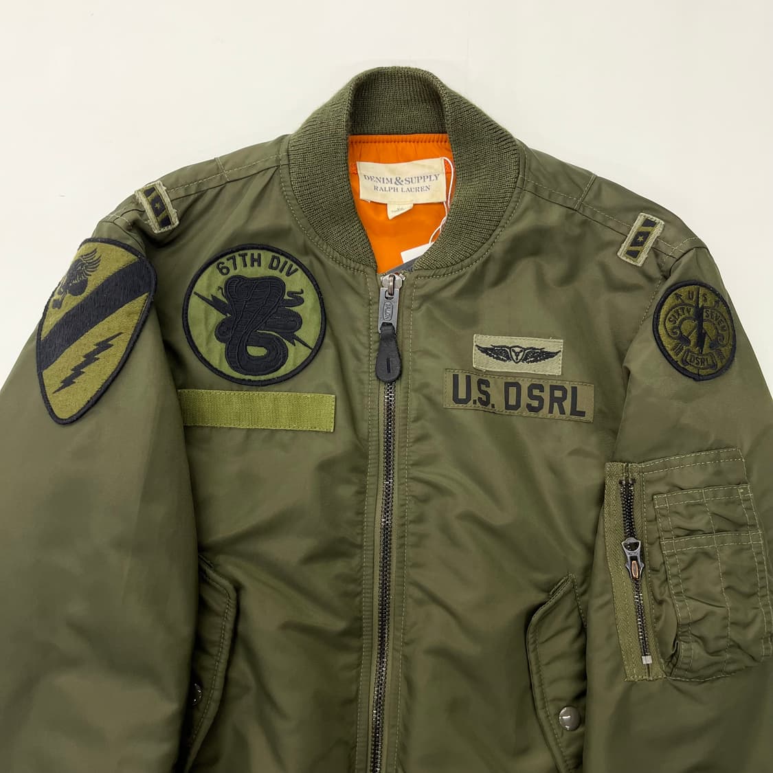 데님서플라이 카키 리버시블 밀리터리 크롭 봄버자켓 상품이미지2