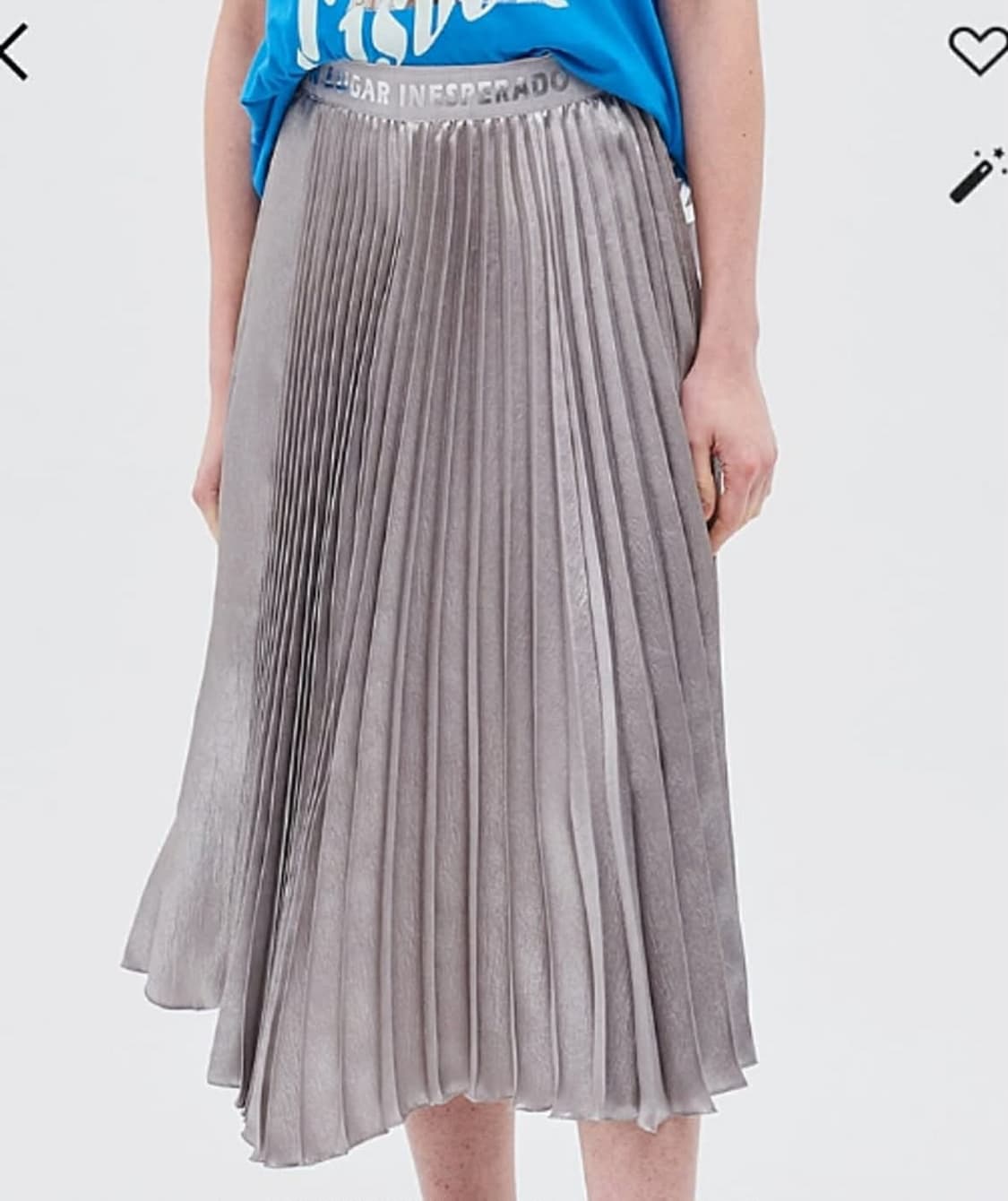 타임 포스트모던 한섬 레터링 디테일 플리츠 스커트 상품이미지3