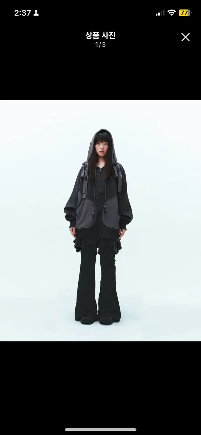 코이세이오 UNBALANCED SKIRT+PANTS SET CHARCOA 상품이미지1