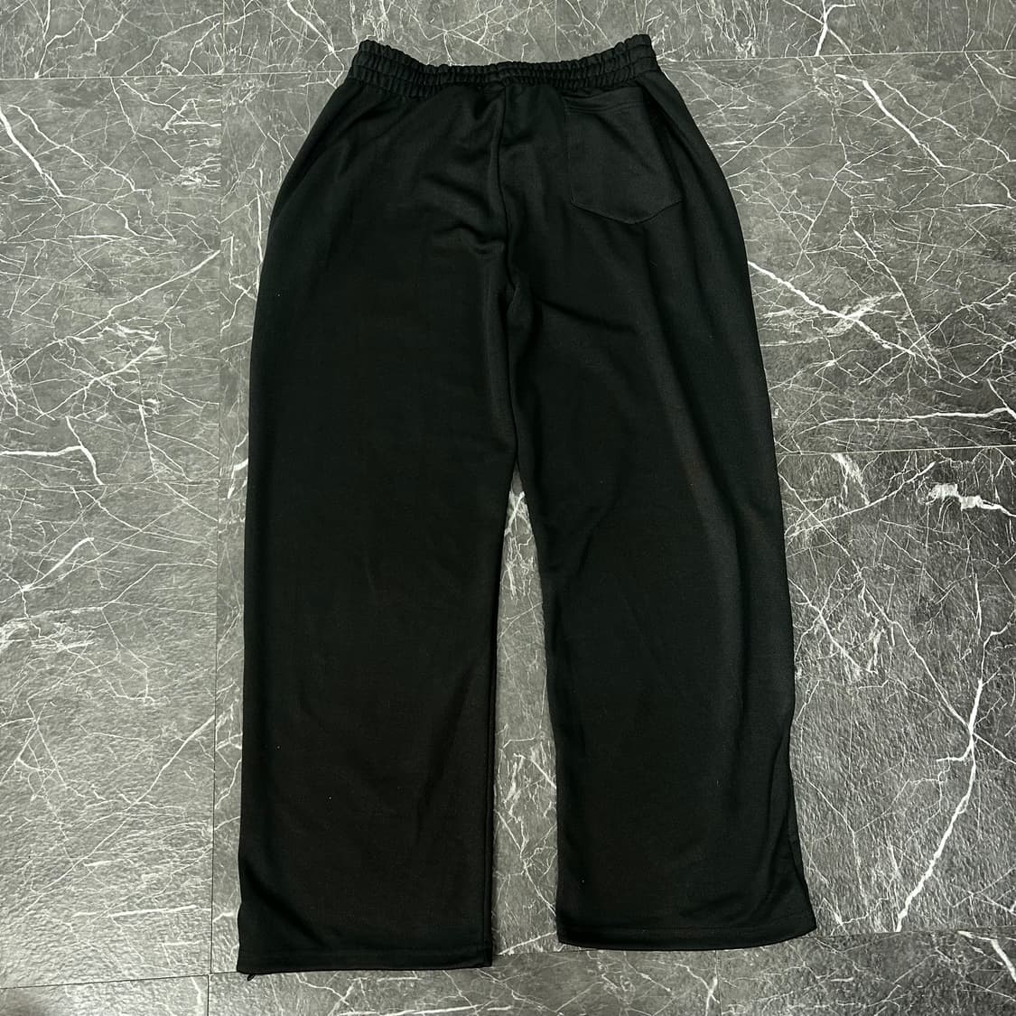 크로스 프린팅 블랙 와이드 트랙 팬츠 상품이미지6