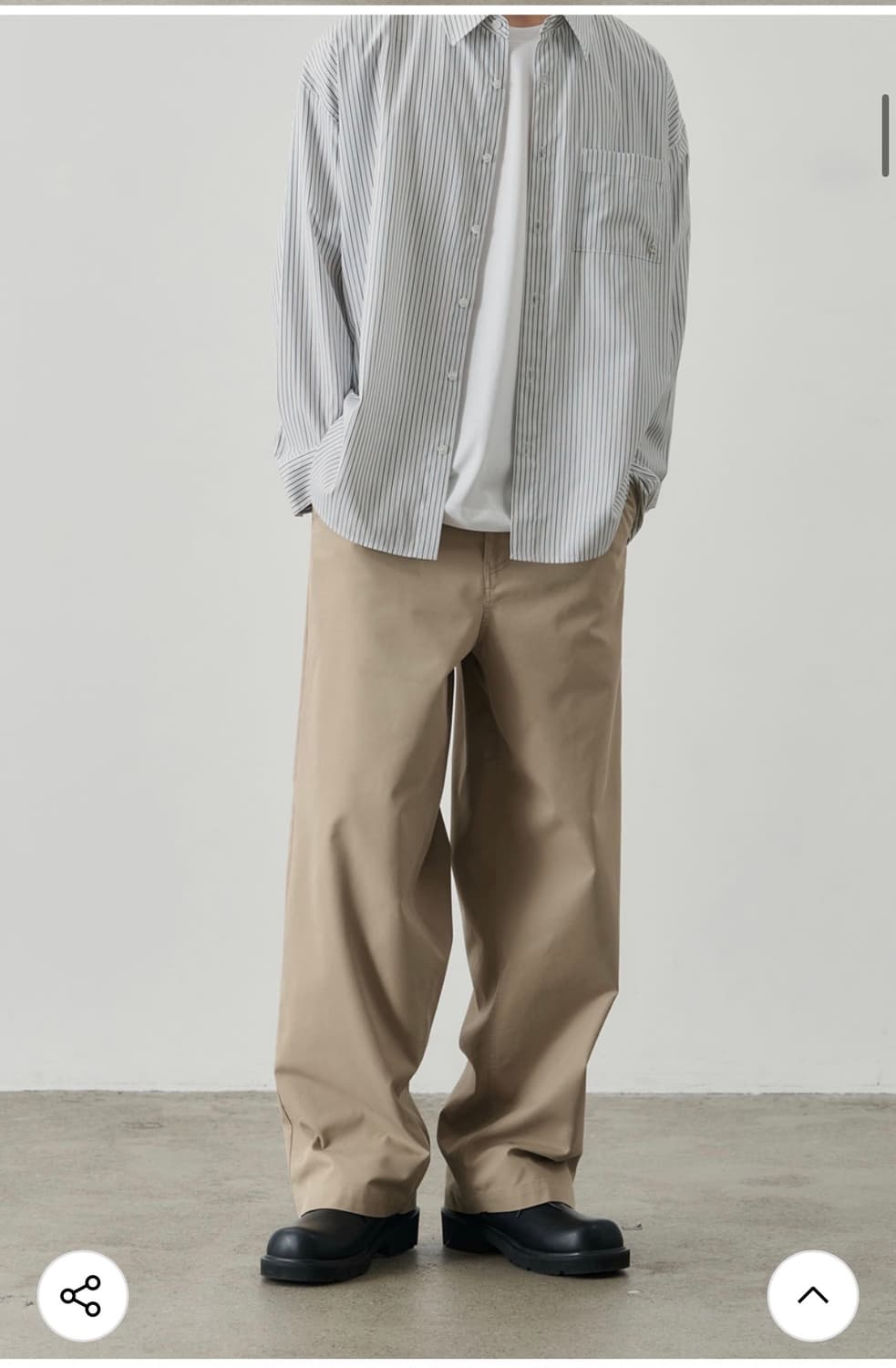 (M) 알리스 워시드 와이드 치노 팬츠 [베이지] 판매 상품이미지3