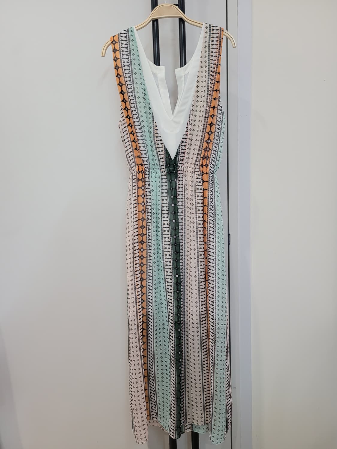 산드로 브이넥 패턴 슬리브리스 쉬폰 원피스 55 상품이미지5