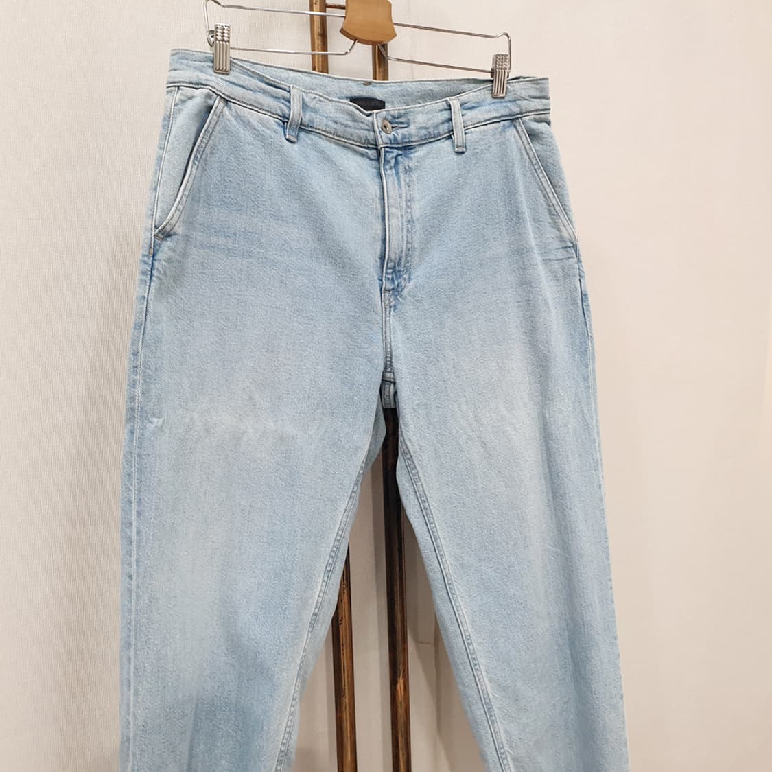 유니클로 릴랙스앵클진(와이드핏) 데님팬츠 34-35 상품이미지2