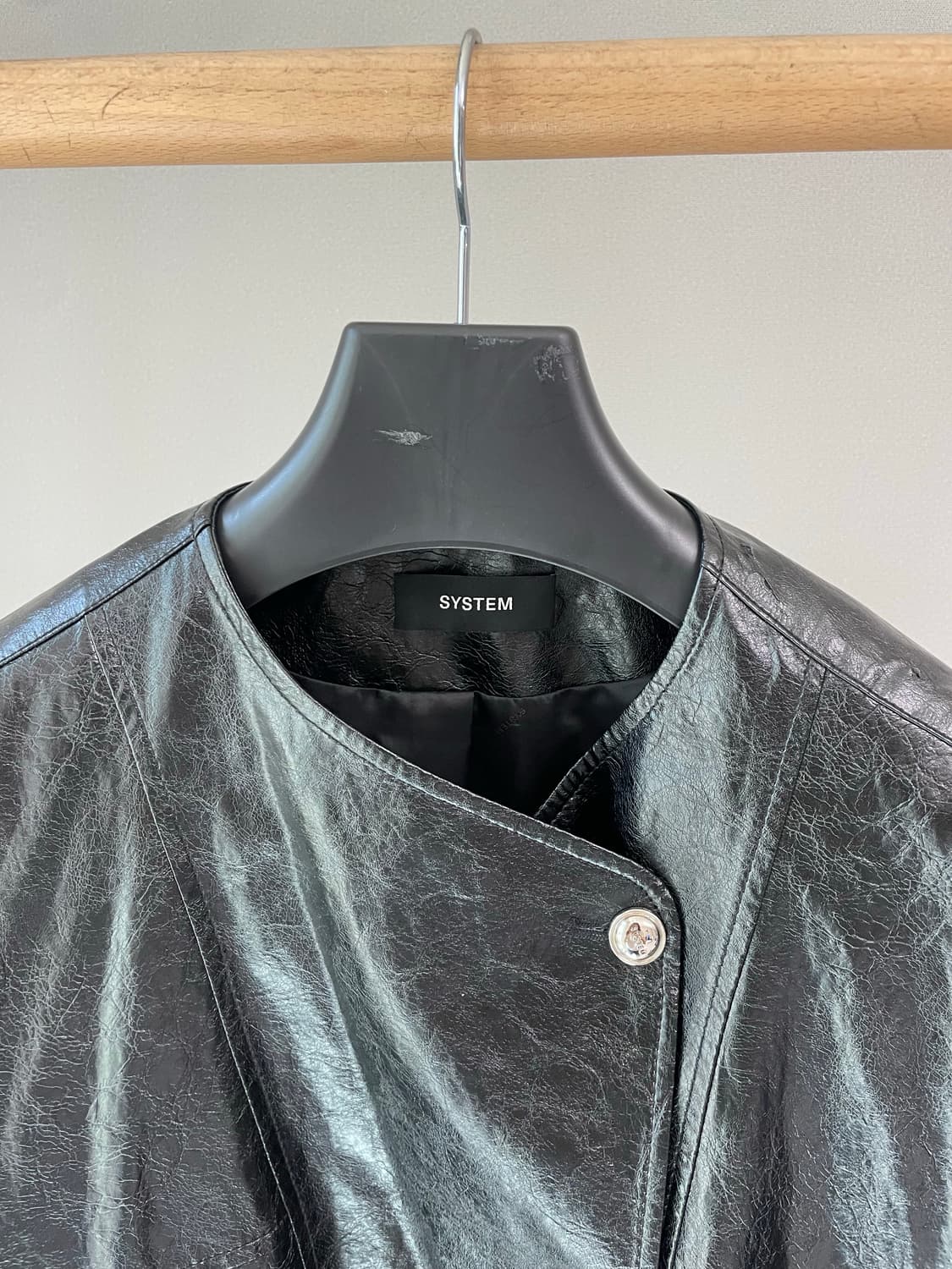 SYSTEM 크롭  레더 자켓 상품이미지7