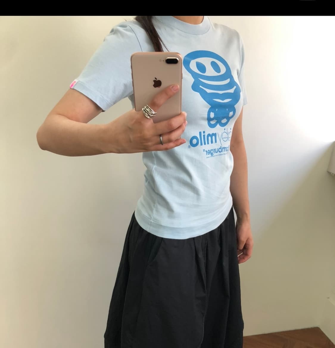딱붙핏)) 햄버거 마일로 반팔 티셔츠 상품이미지2