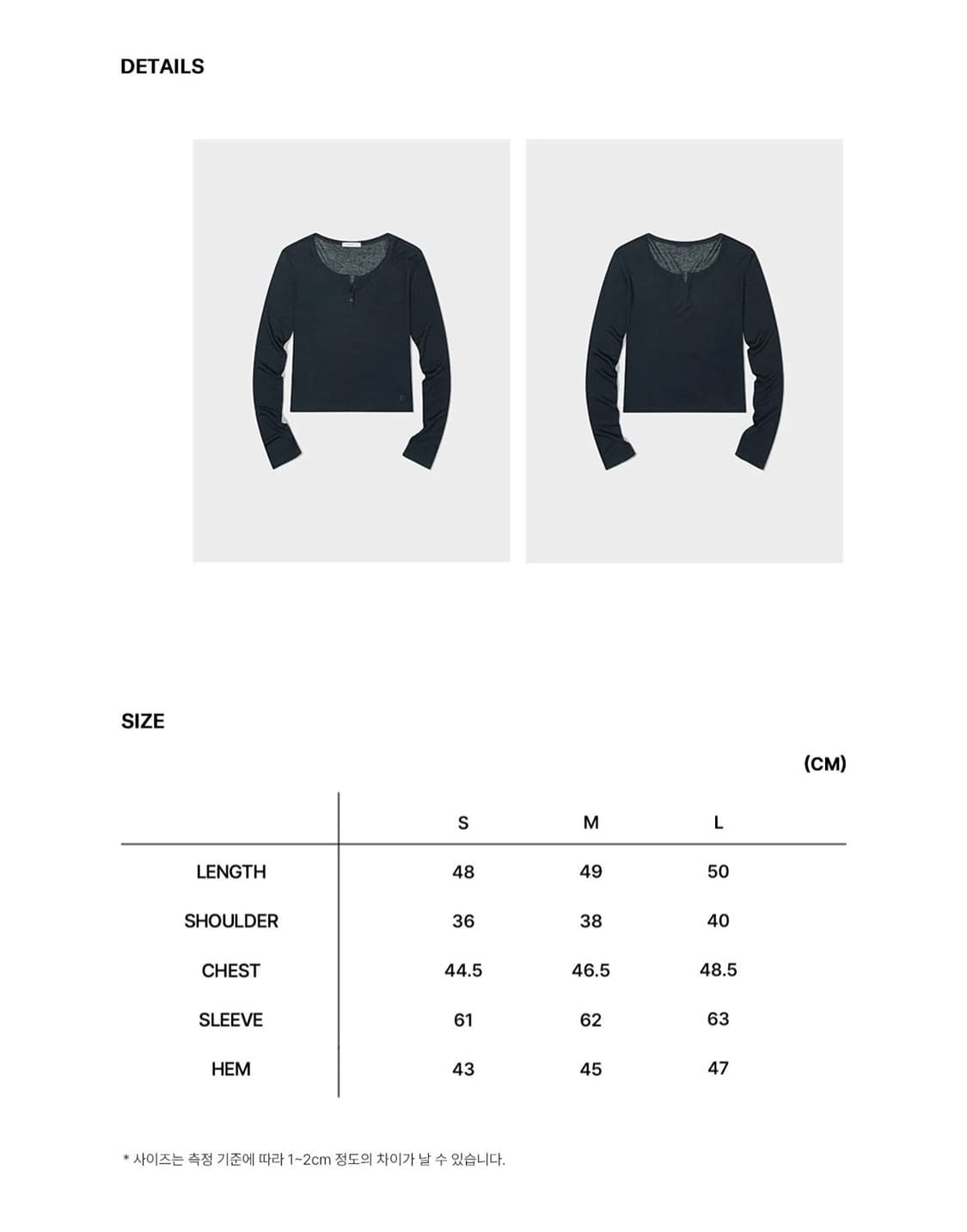 Henry Neck Sheer Long Sleeve T (CH/NV) 상품이미지5