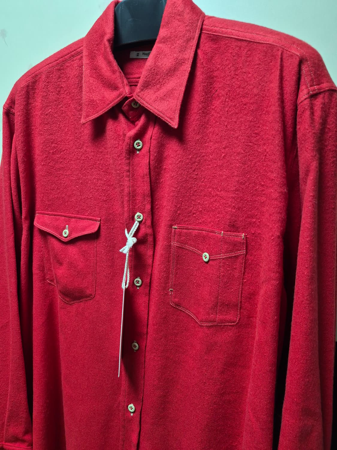 [3] 마티앤선즈 실크 가챠 포켓 셔츠 레드 상품이미지5
