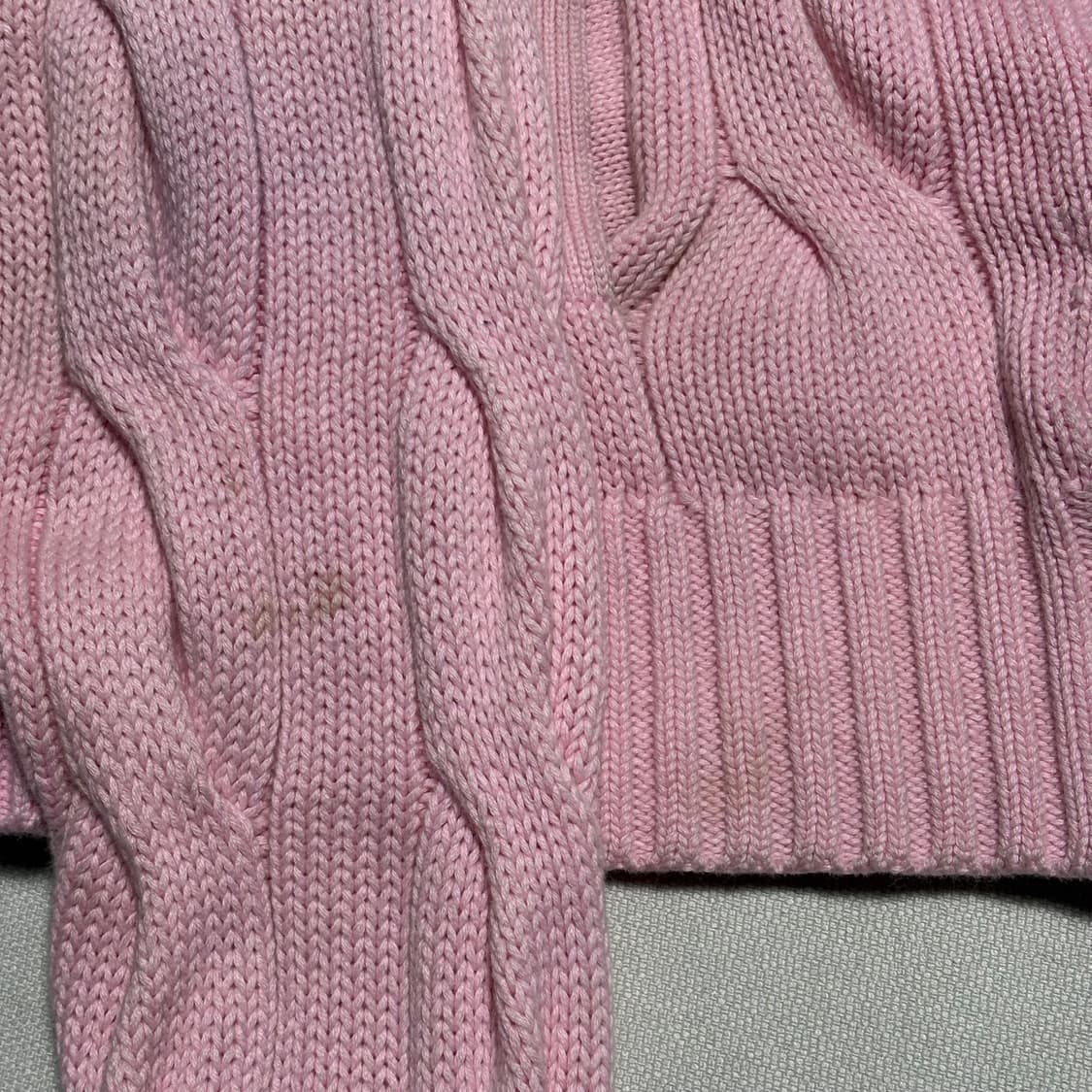 M 폴로랄프로렌 핑크 케이블 니트 집업 상품이미지9