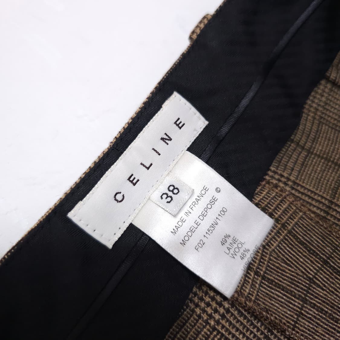 셀린느 울 체크 슬랙스 팬츠 상품이미지3