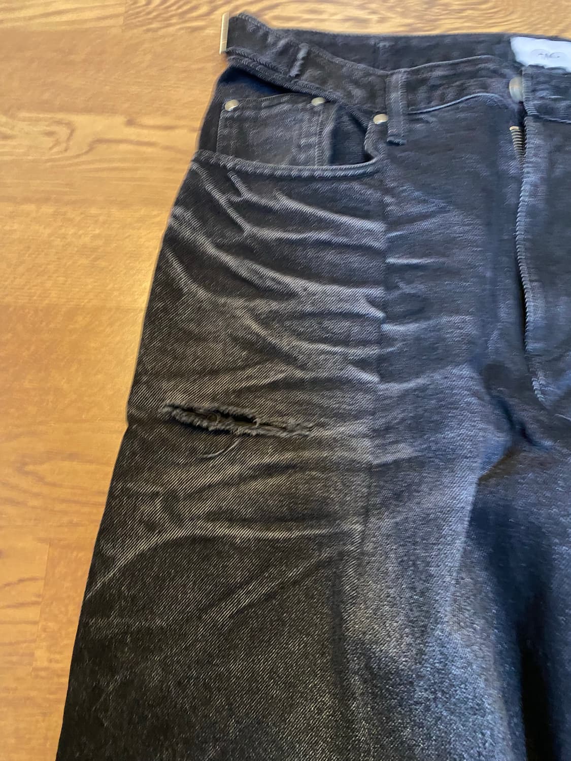 OMO 루징 데님 팬츠 워시드 블랙 os 상품이미지6