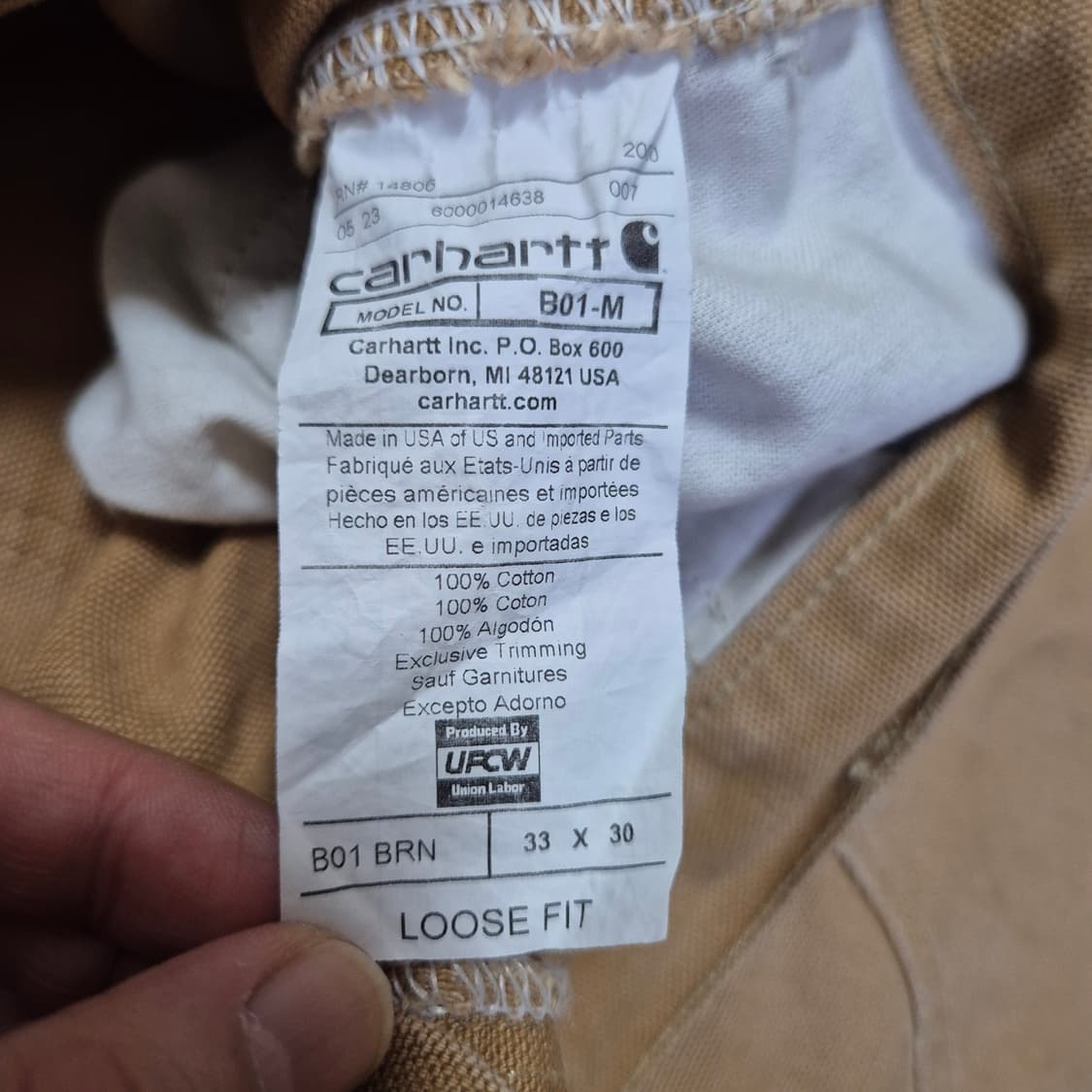 칼하트 b01 더블니 팬츠 바지 상품이미지5