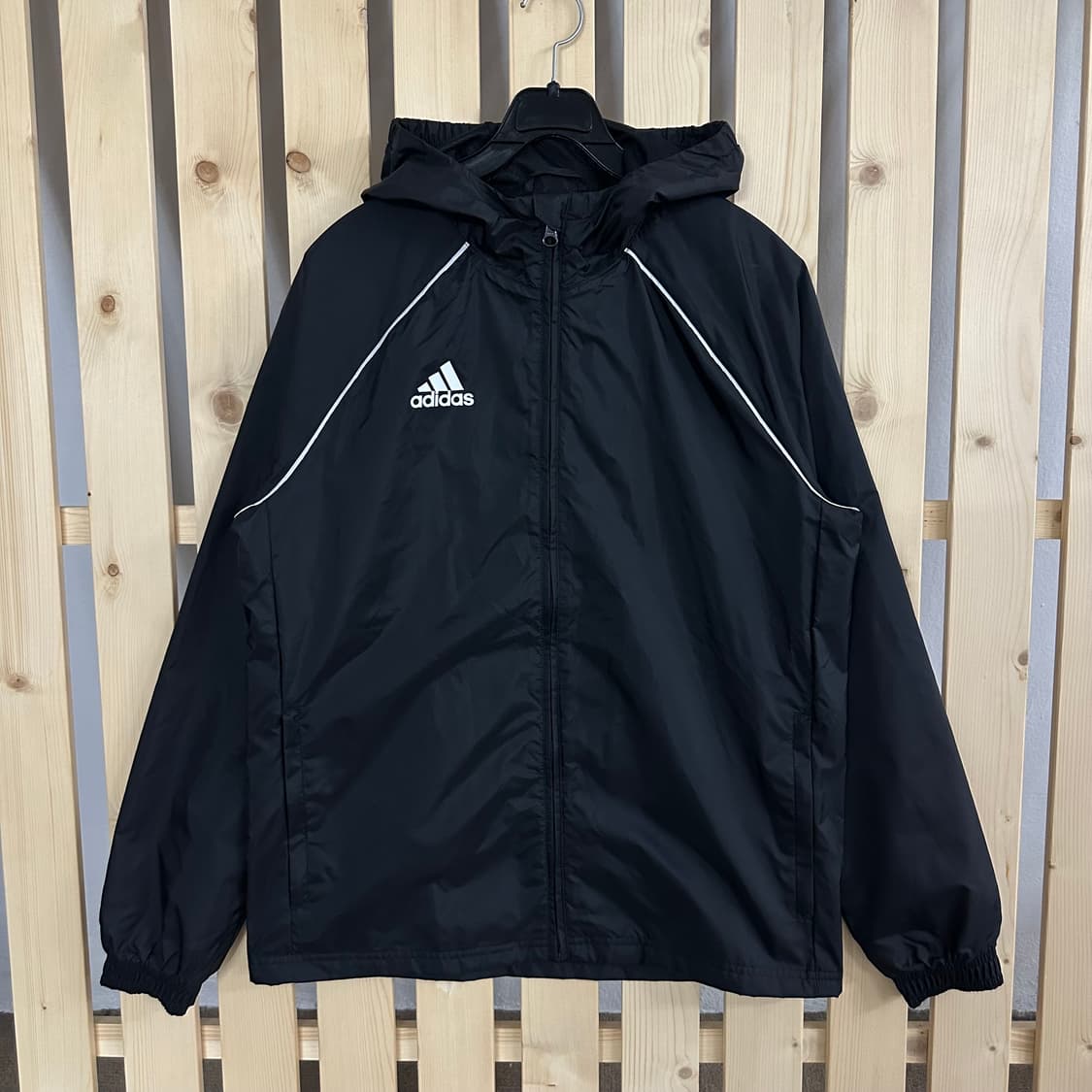 (M) 아디다스 블랙 후드 바람막이 자켓 상품이미지1