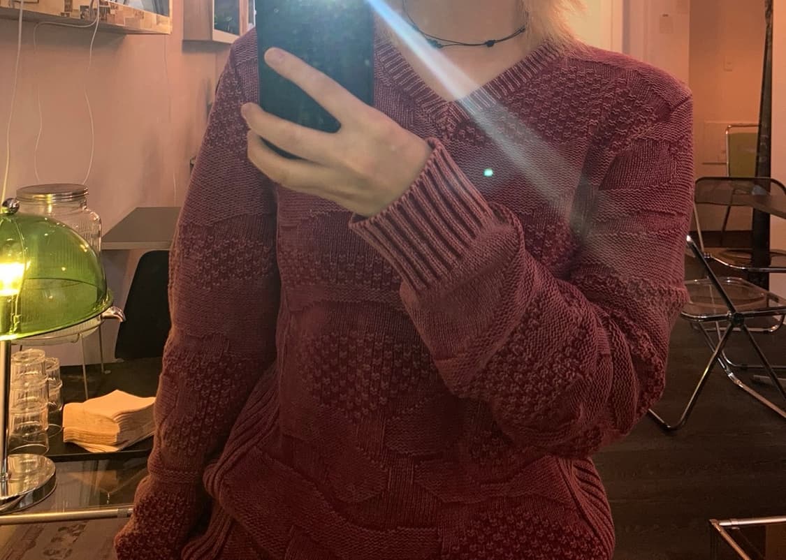 vintage millitary detailed knit Pink 상품이미지3