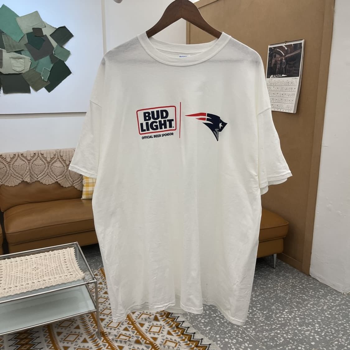 빈티지 USA 뉴잉글랜드 버드라이트 프린팅 반팔티 2XL C10628 상품이미지3