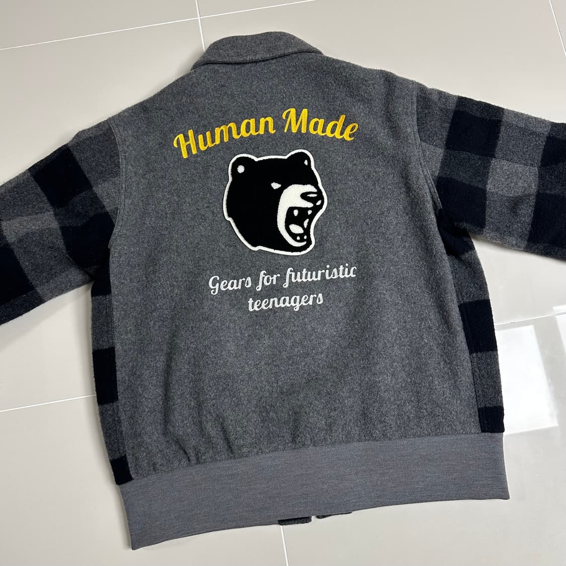 휴먼메이드 곰 럼버 자켓 그레이/블랙 상품이미지4