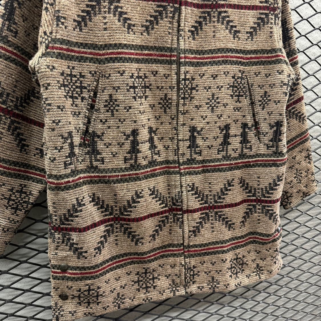 울리치 울 블랭킷 후드자켓  브랜치 휴먼 패턴 사이드포켓 디테일 브라운 상품이미지5