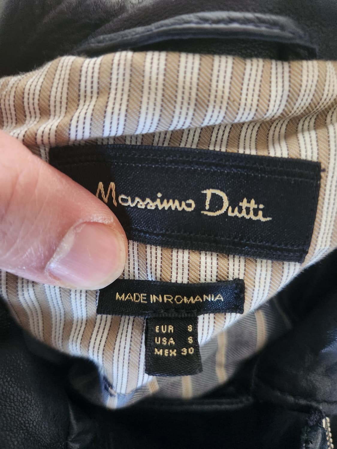 마시모두띠 양가죽 라이더 자켓 S 네이비 상품이미지3