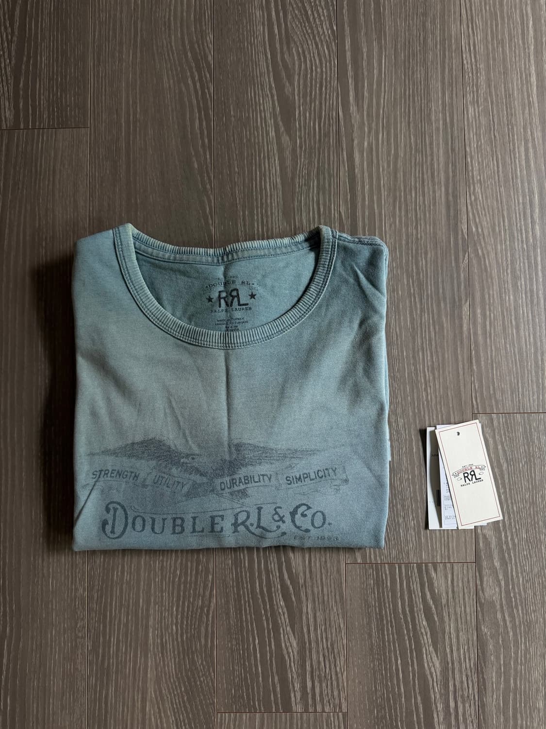 RRL 디스트로이드 워시드 인디고 티셔츠 XL 상품이미지1