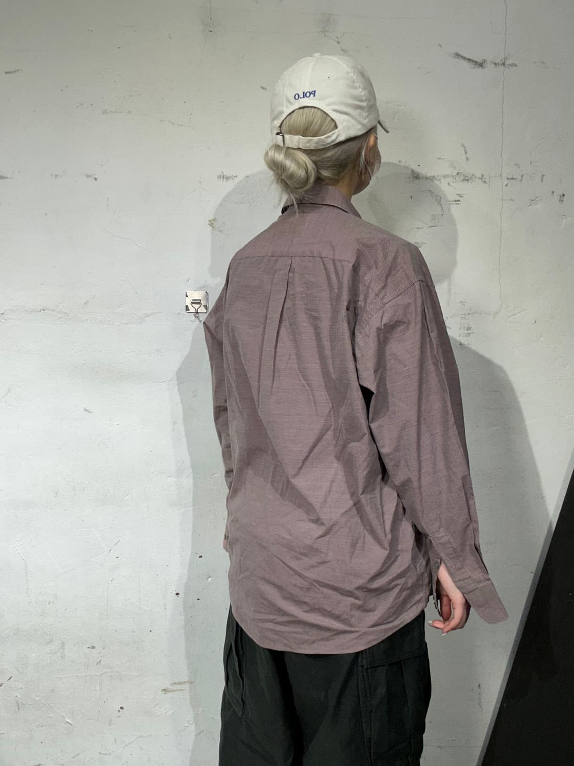 90s 입생로랑 브라운 버건디 오버핏 셔츠 M 상품이미지3