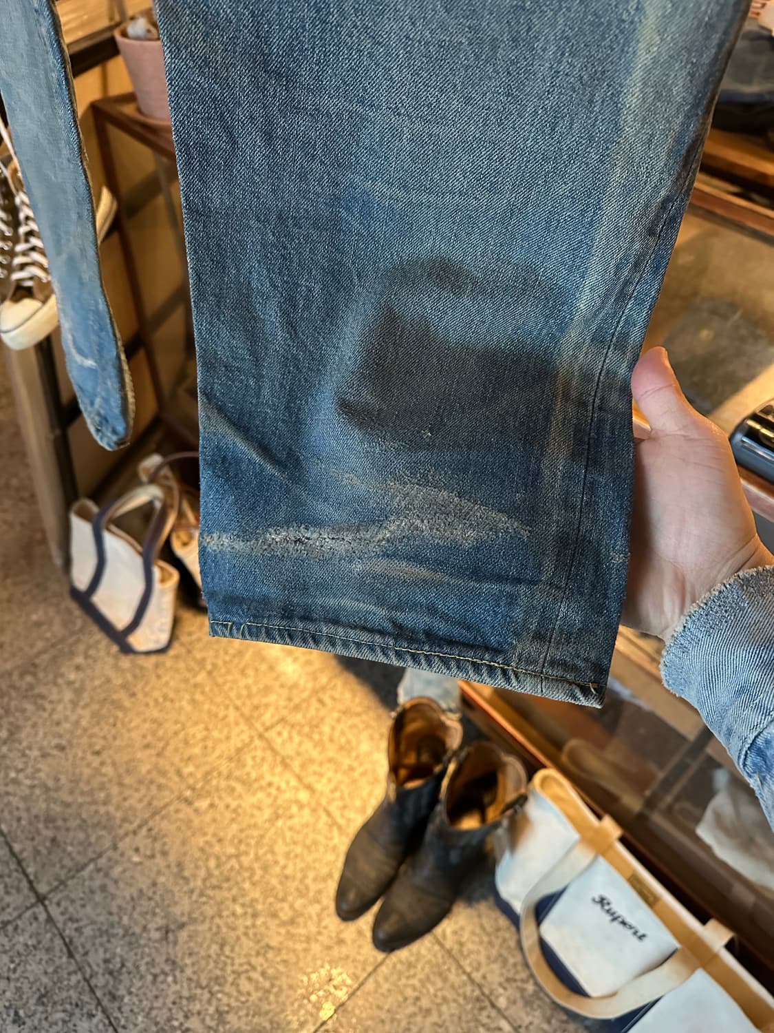 70s USA 빈티지 리바이스 501 6전기 셀비지 데님 팬츠 상품이미지6