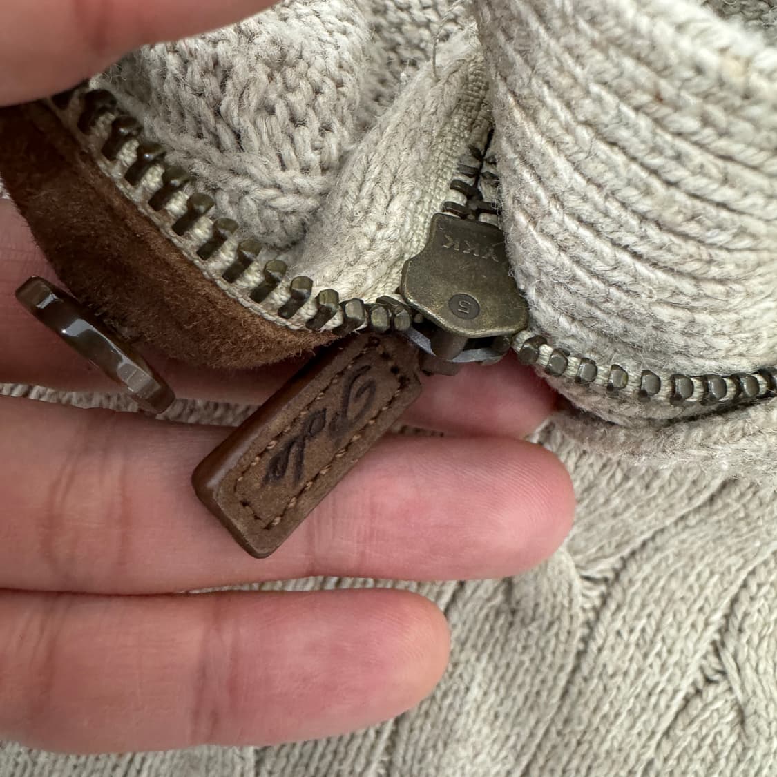 M 폴로 랄프로렌 반집업 오트밀 버튼 케이블 니트  상품이미지5