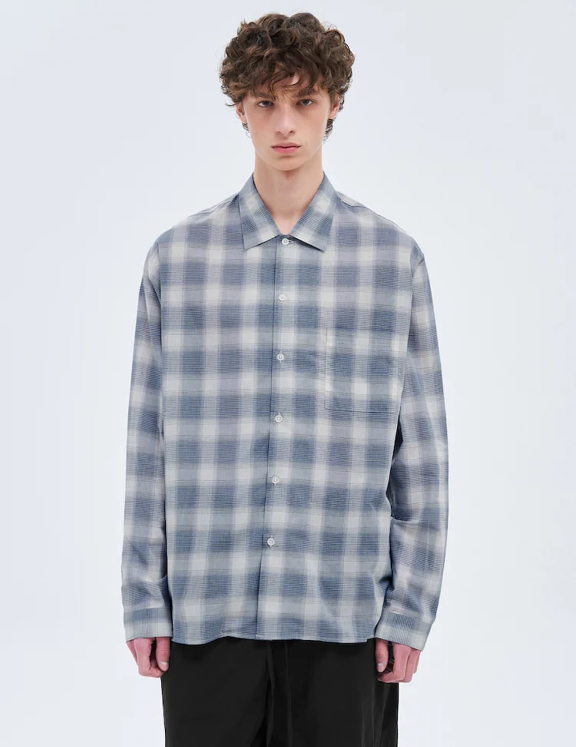 marka 블루 체크 셔츠 상품이미지3