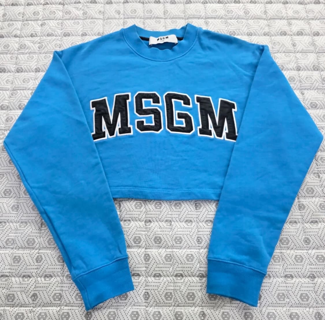 MSGM 여성 크롭 맨투맨 블루 ~55 상품이미지1