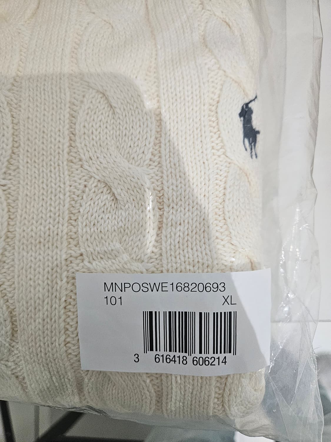 폴로 랄프로렌 케이블니트 아이보리 XL  상품이미지5