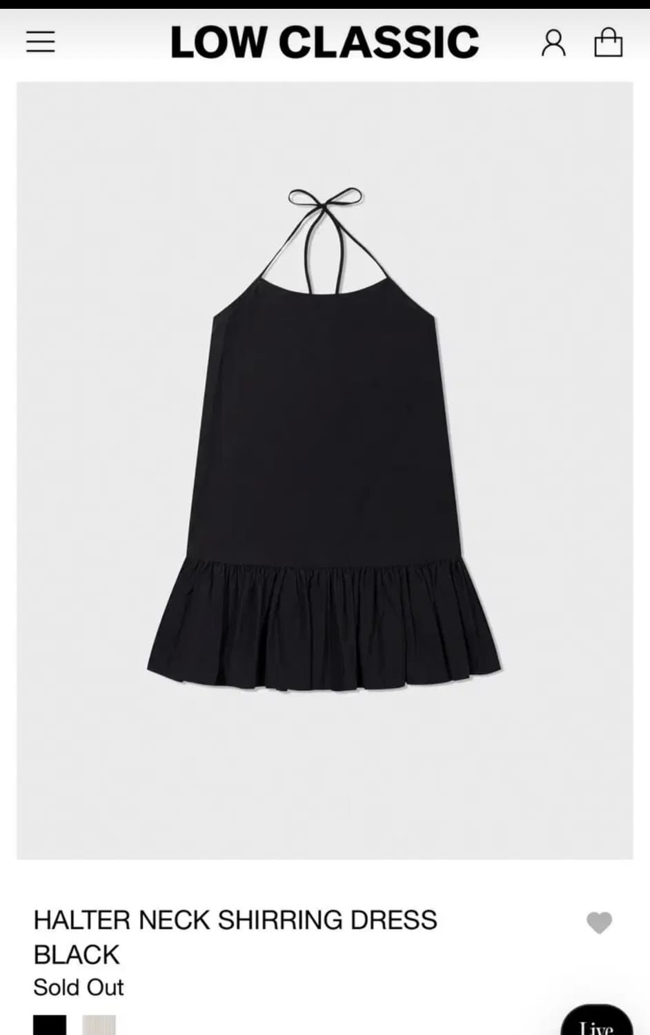 로우클래식 홀터넥 셔링 원피스 상품이미지1