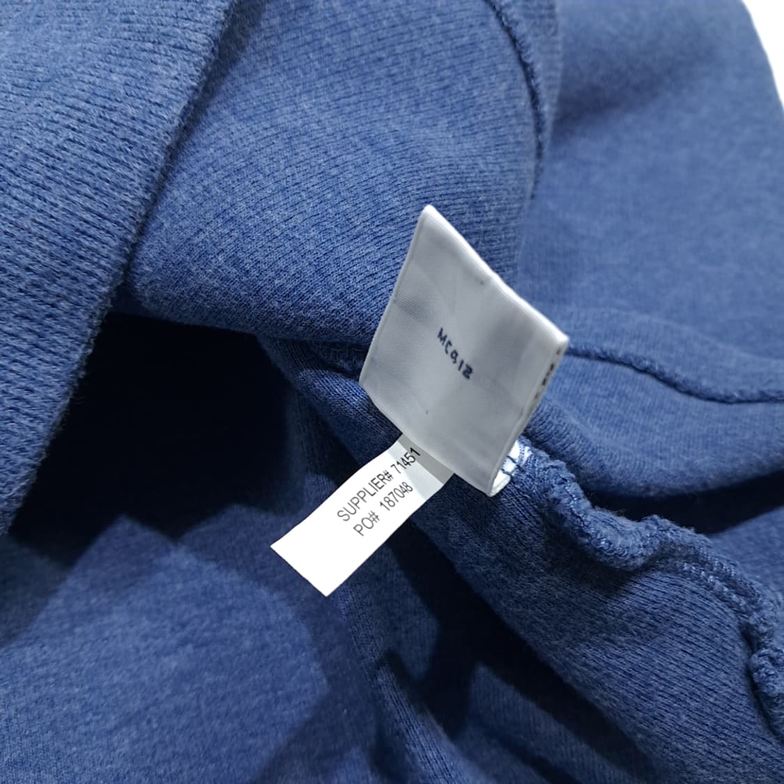 CL348 L 폴로 00s 코튼 가죽풀러 레드포니 블루 하프집업 니트 상품이미지5