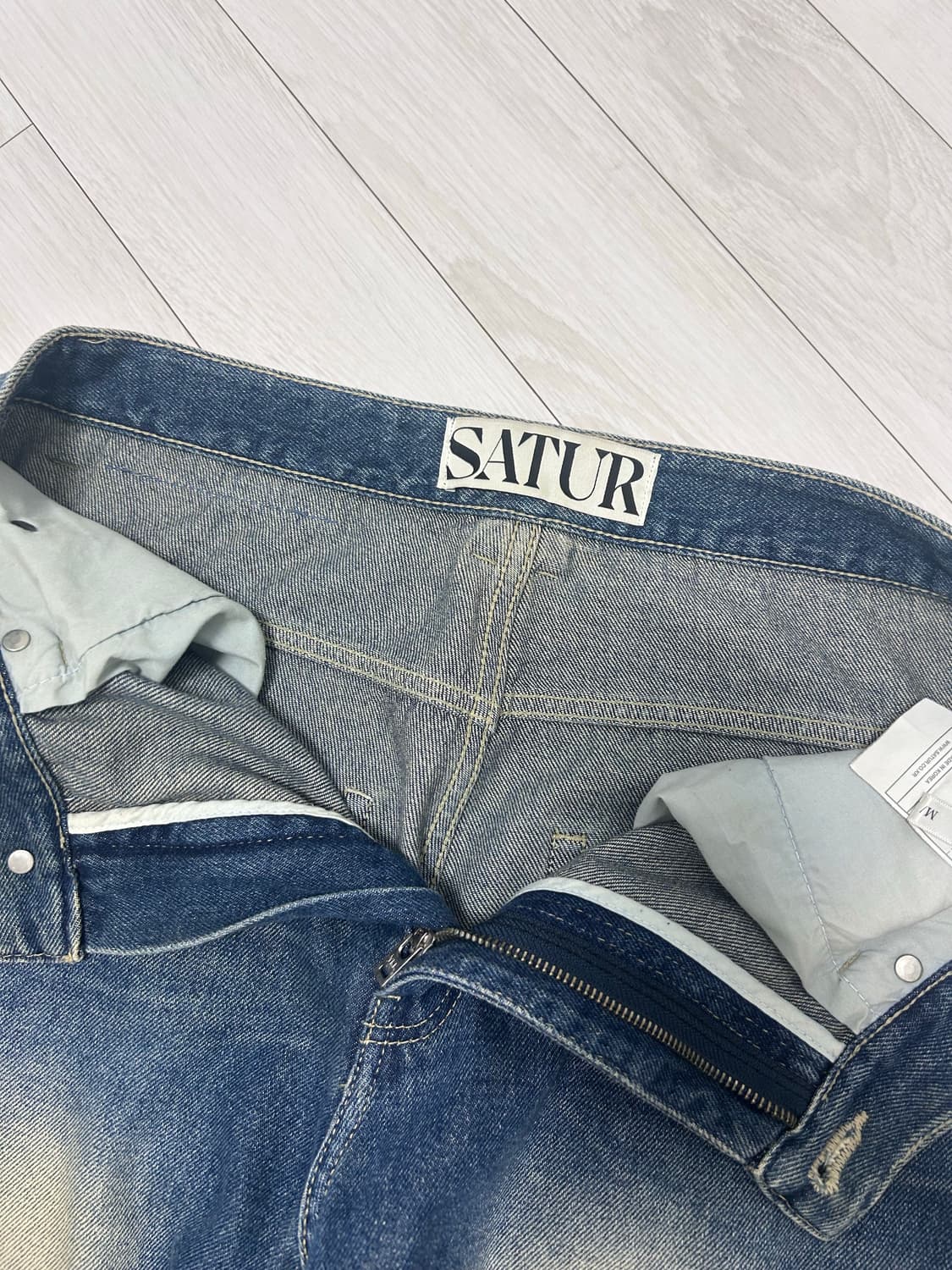세터 브루클린 와이드 워시드 데님 팬츠 레트로 블루 M 상품이미지3
