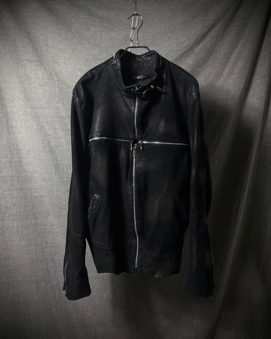 14th Addiction Cross-Zip Leather Jacket  상품이미지1