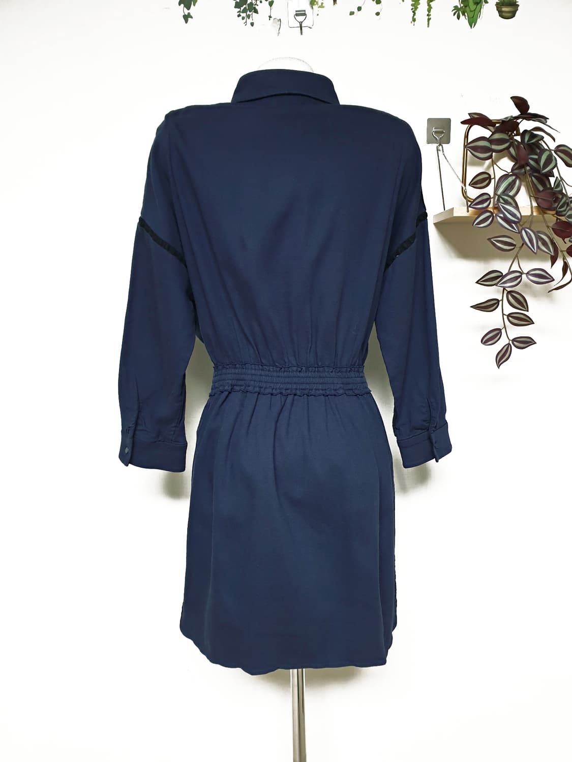 EnC 카라 코튼원피스 66 미니 네이비 상품이미지8