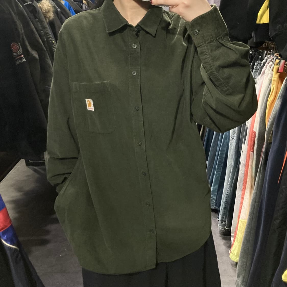 [IM]칼하트 코듀로이 워크셔츠 딥그린 상품이미지3