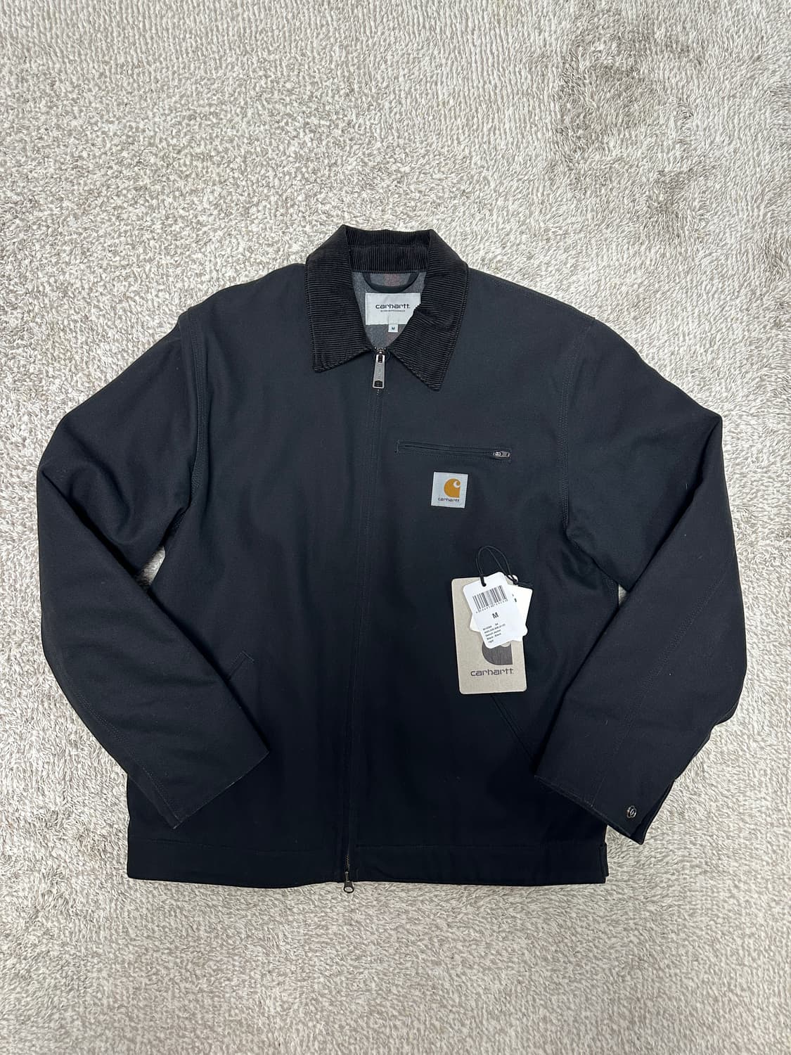 [M] 칼하트 WIP 라인드 디어본 캔버스 디트로이트 자켓 블랙 상품이미지1