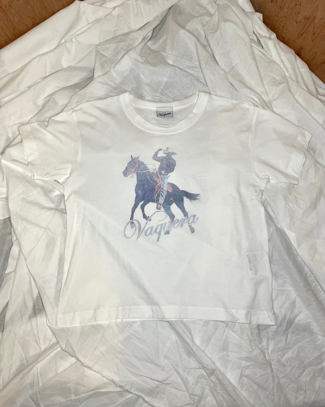 바퀘라 화이트 카우보이 그래픽 반팔 티셔츠 상품이미지1