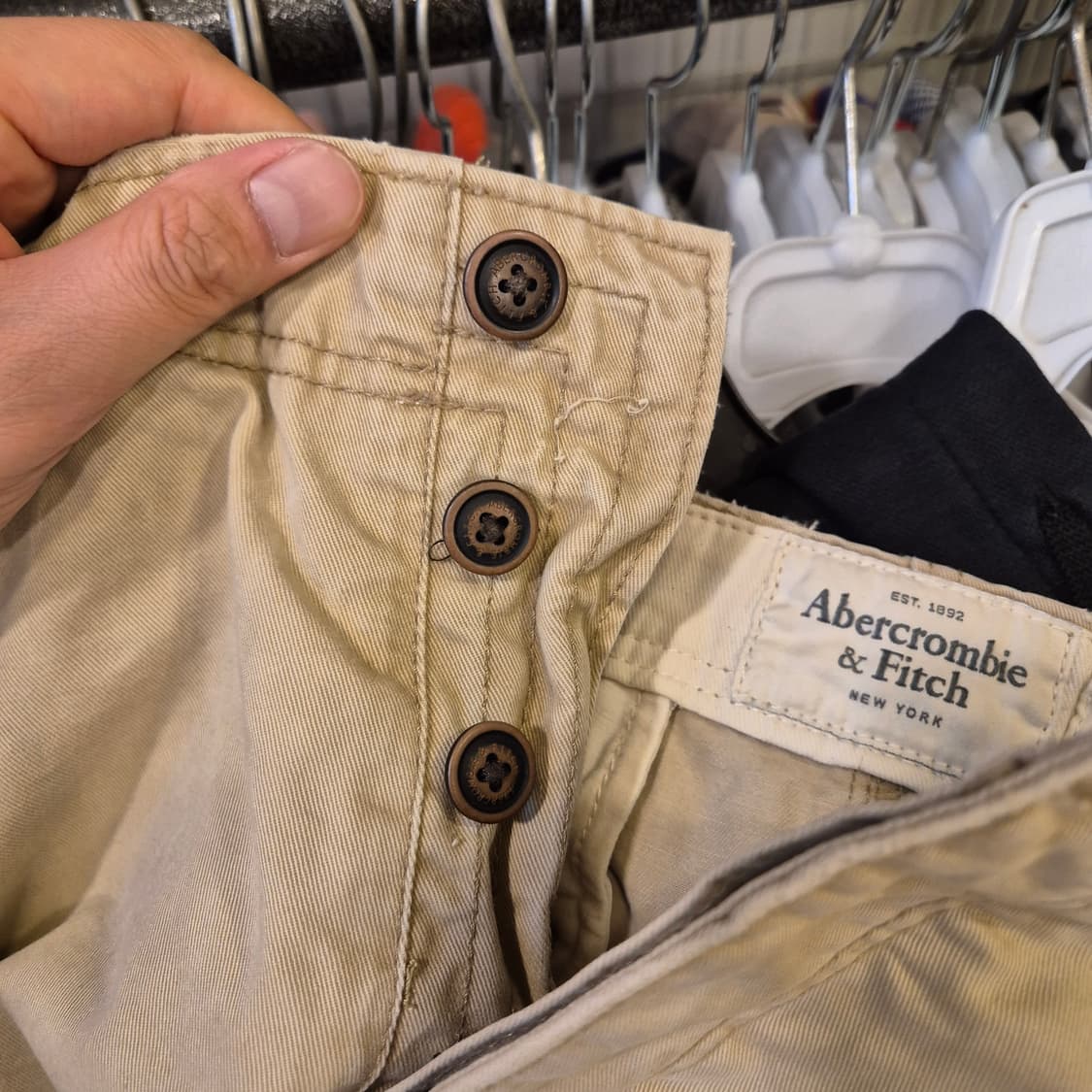 36인치 아베크롬비 워싱베이지 면반바지 상품이미지6