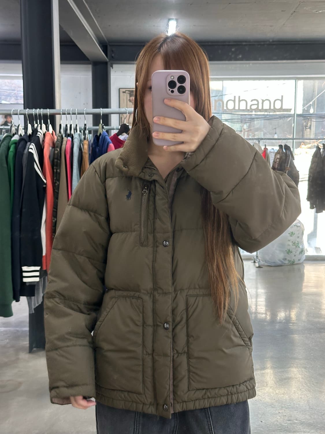 폴로랄프로렌 포니 덕다운 패딩 브라운 상품이미지2