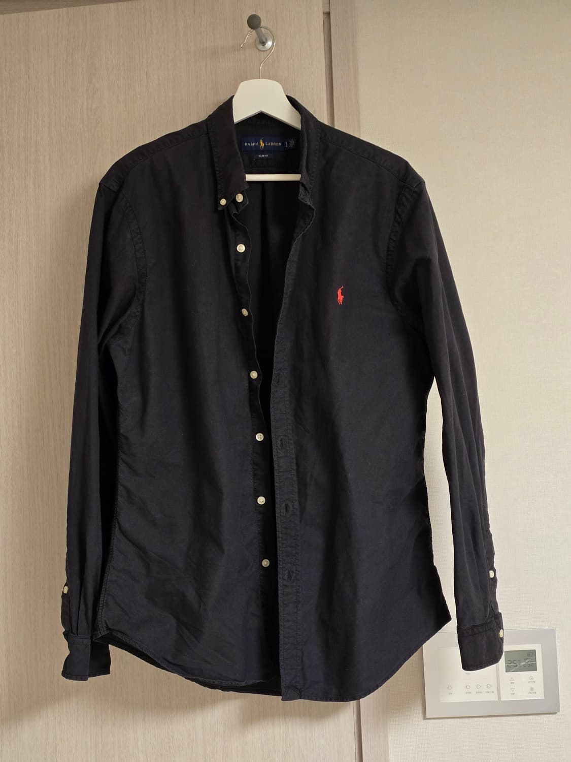 폴로 랄프로렌 옥스포드 가먼트 셔츠 블랙 슬림 L 상품이미지1