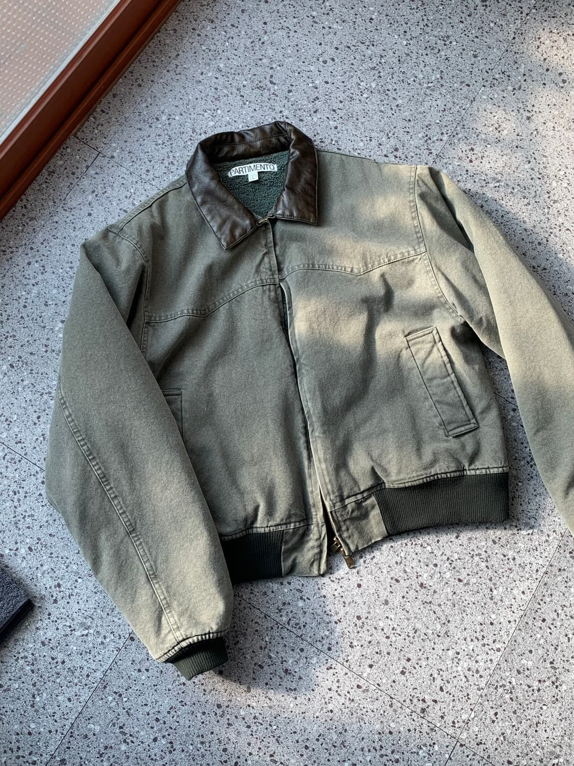 파르티멘토 보아 플리스 VTG 워시드 웨스턴 블루종 카키 상품이미지3