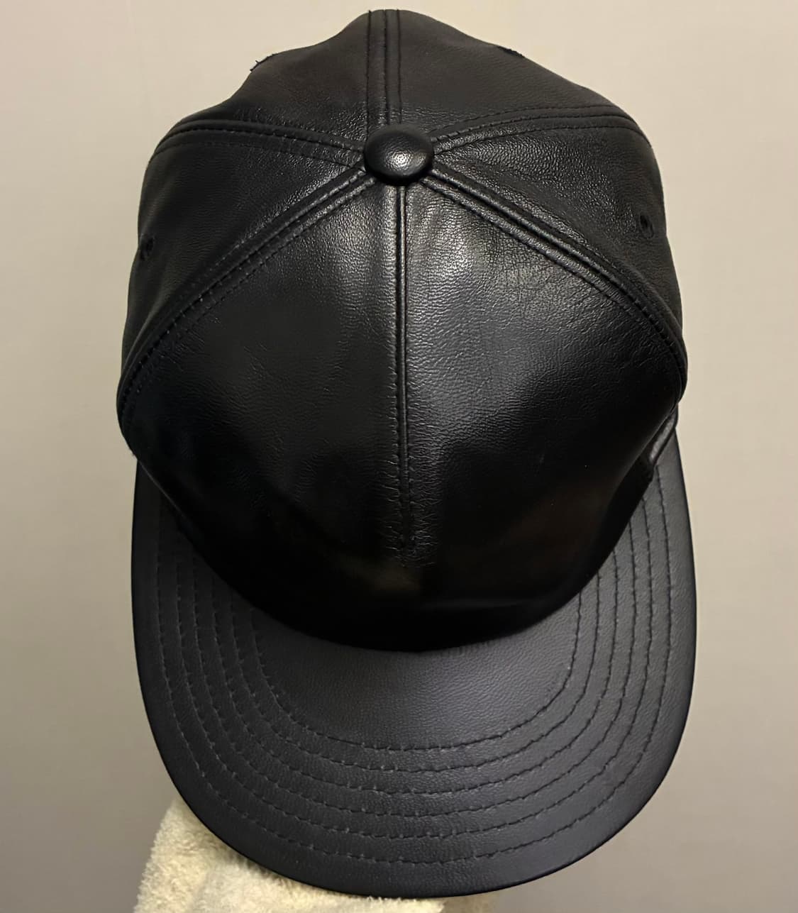 (F)릭 오웬스 다크쉐도우 카프스킨 레더 볼캡 모자 블랙 상품이미지4
