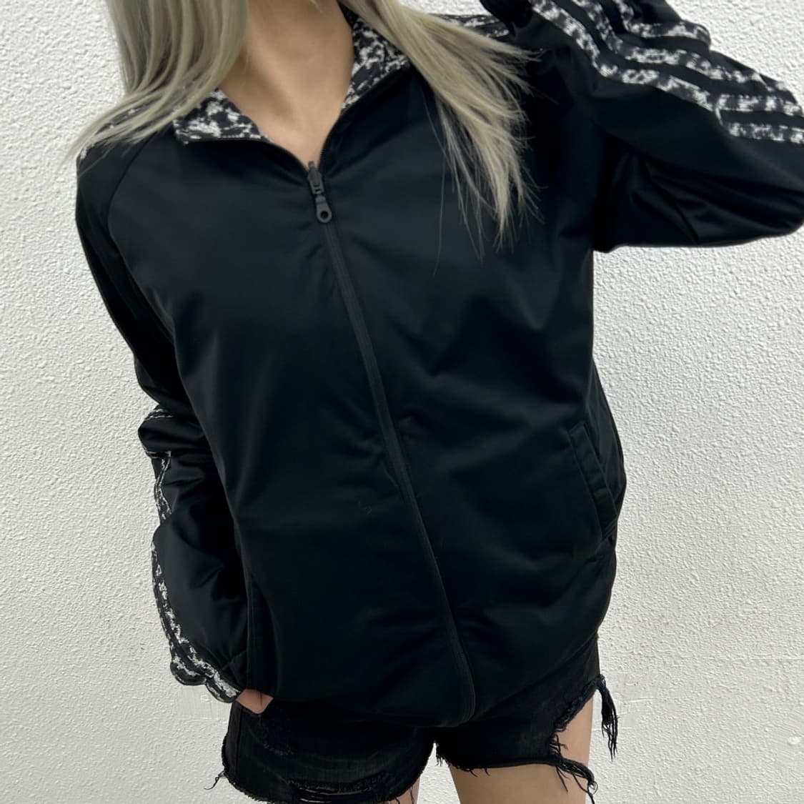 아디다스 애니멀패턴 리버시블 블랙 바람막이 100 상품이미지4