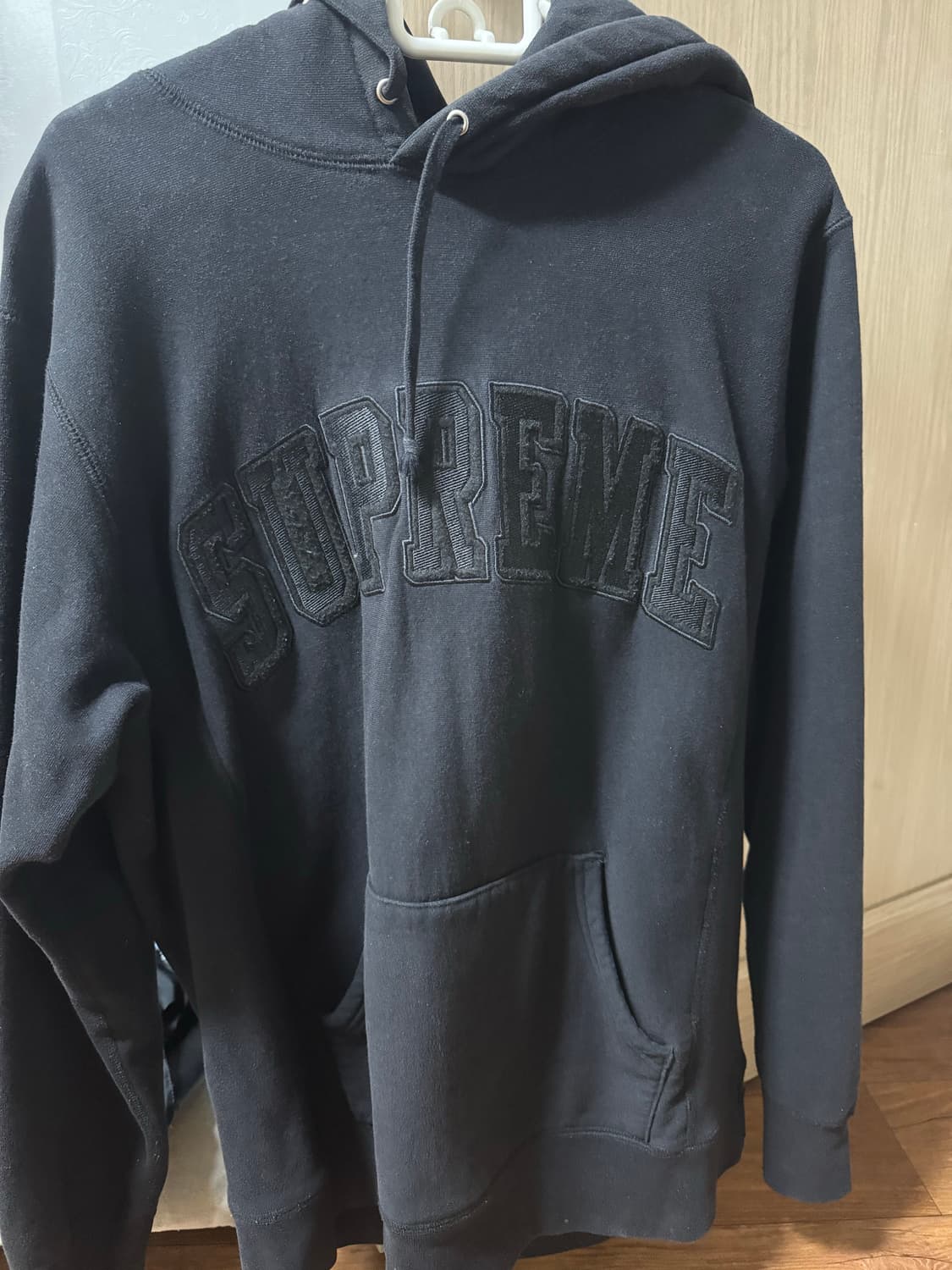 SS16  슈프림 아치 로고 후드티 블랙 라지 상품이미지1